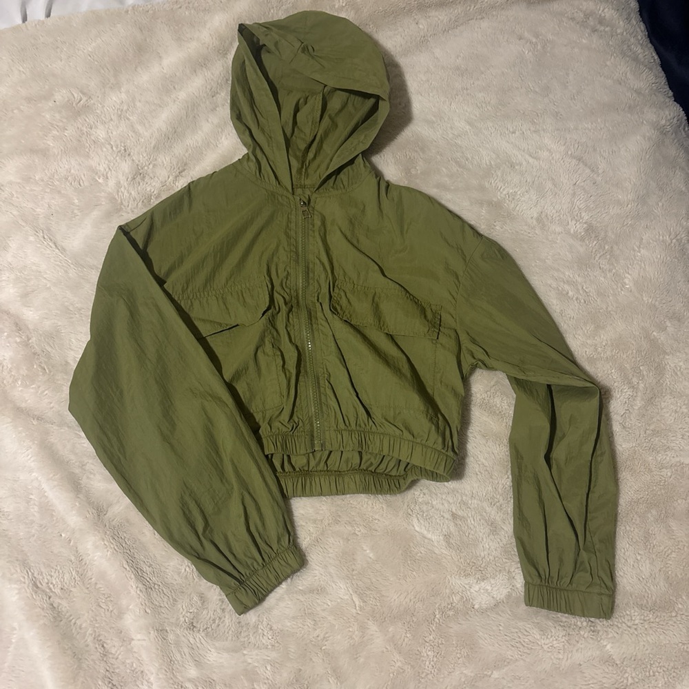 Kids Olive Green Hooded Jacket